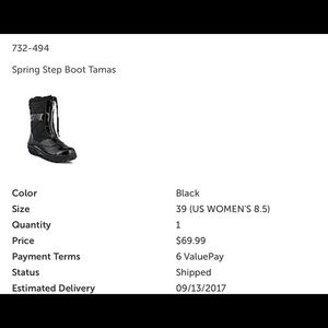 Women black rain boots size 8.5